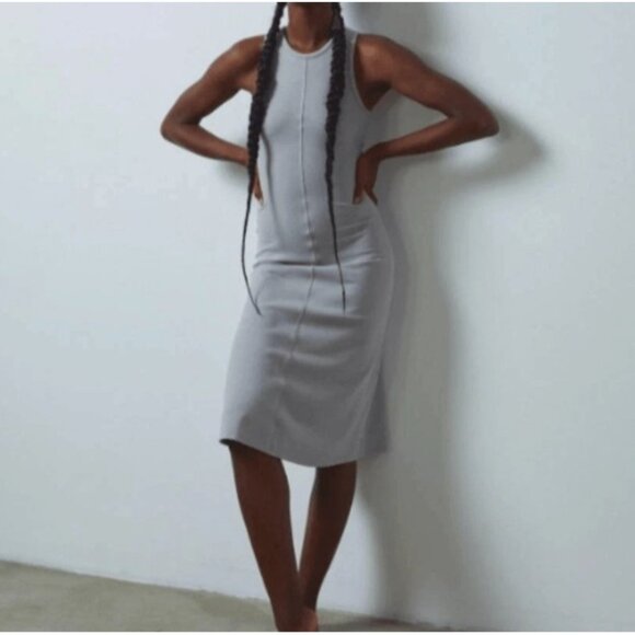 lunya Dresses & Skirts - Lunya Restore Fitted Dress, LIght Gray, Womens XS, Midi Tank Dress, Lounge Dress